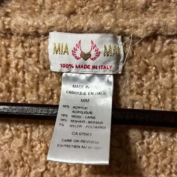 Made in Italy fluffy wool/ mohair blend soft long cardigan - Picture 3 of 3